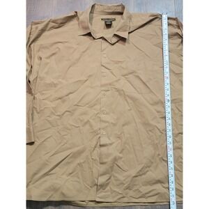 George Foreman‎ Mens Tan Long Sleeve Button Down Shirt 3X Big Cotton Spandex